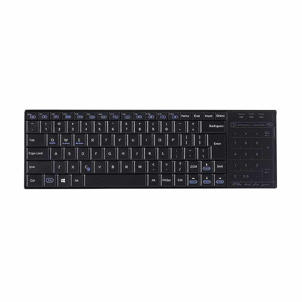 BT10 Wireless BT Keyboard with Touch Pad 2 in 1 Mouse&Pad Function Keyboard for Android/ IOS/Windows Phone/Tablet/Laptop (Black)