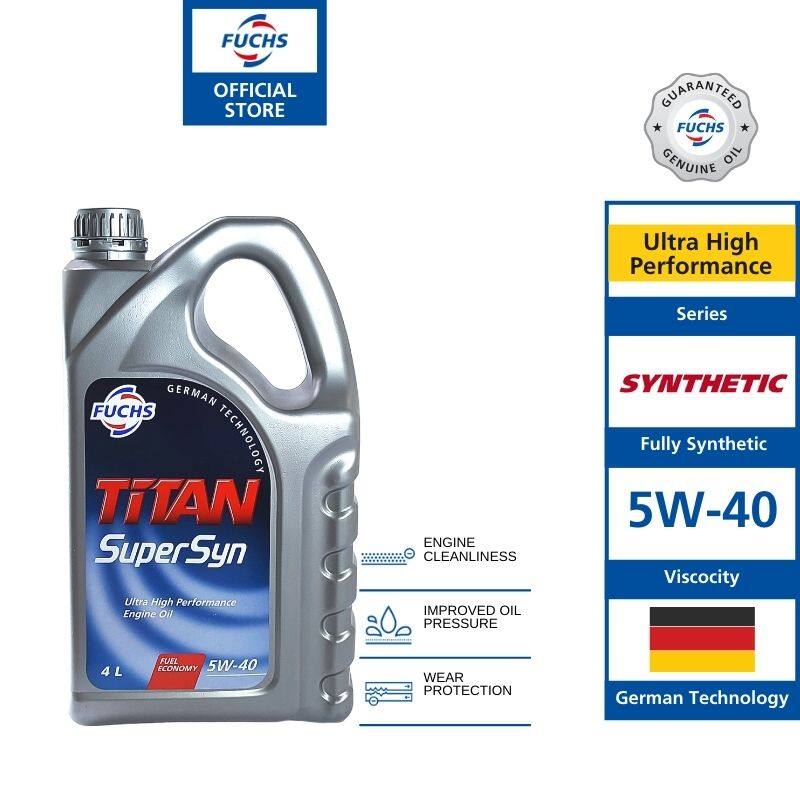 Titan Supersyn SAE 5W40 Fully Synthetic Engine Oil 4L Low Evaporation