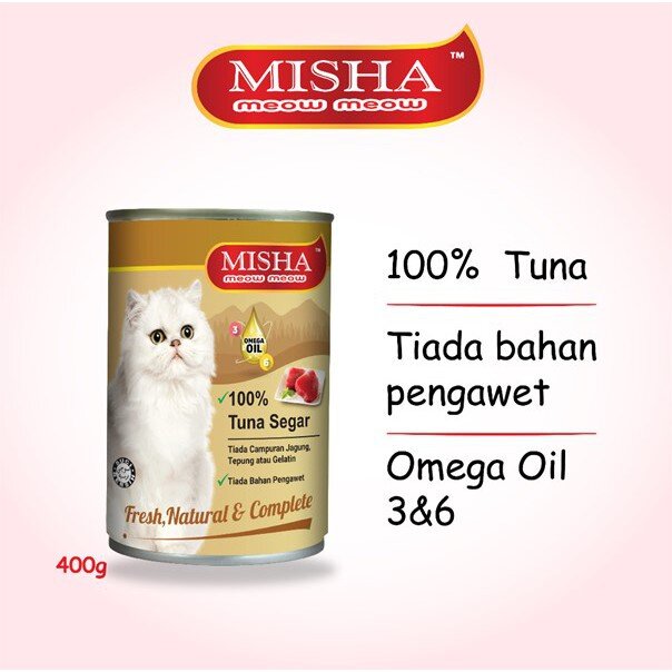 MISHA Majestic Premium Wet Canned Cat Food Tuna 400g X 1 Tins