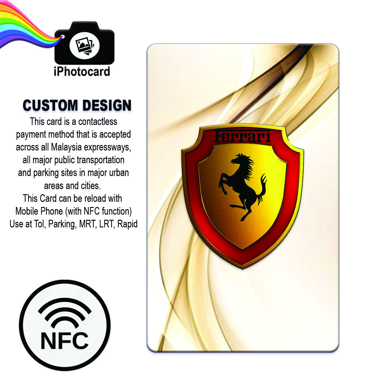 TOUCH N GO CARD - CUSTOM DESIGN ( CAR ) - Card Reload with Mobile Phone Use at TolParkingMRT LRTRapid NFC TNG CARD