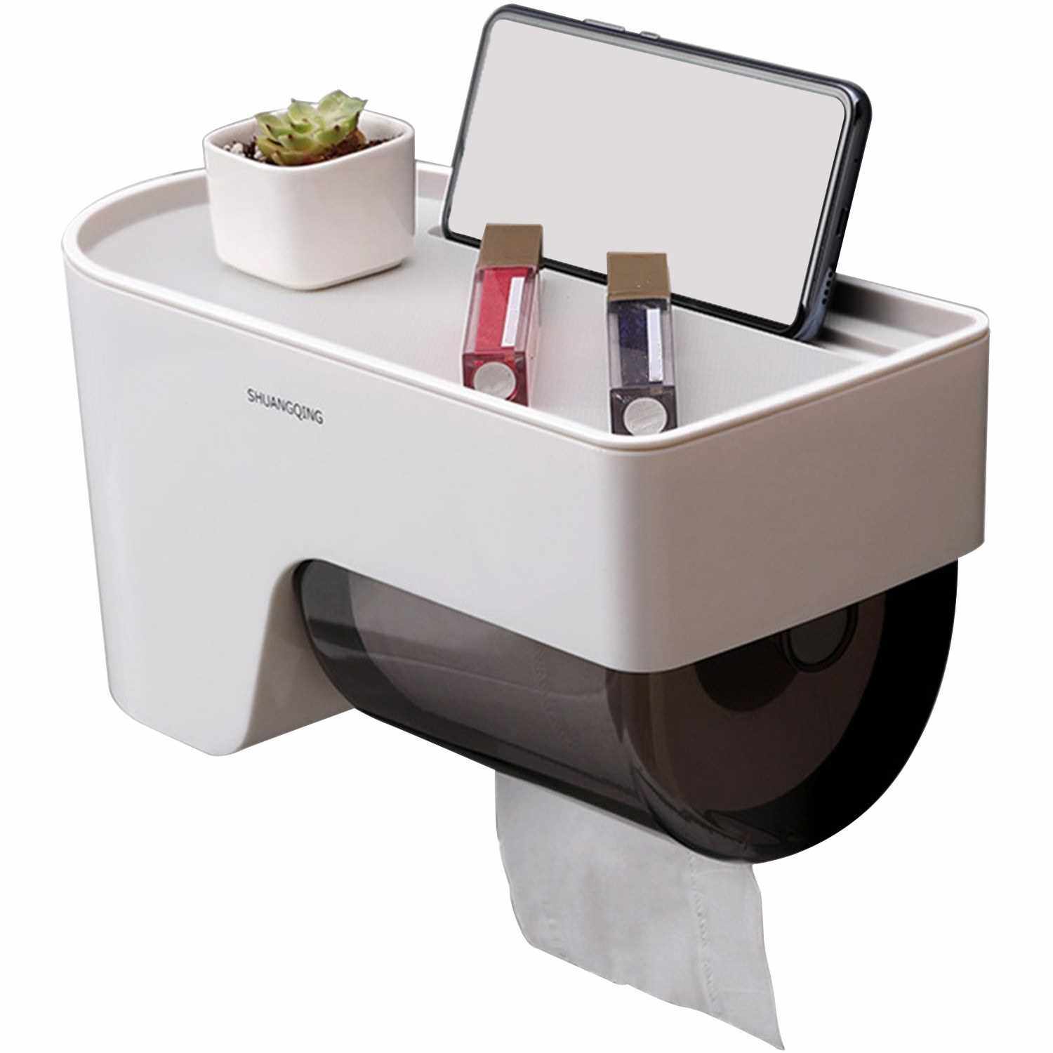 People's Choice Bathroom Toilet Paper Holder with Shelf Paper Towel