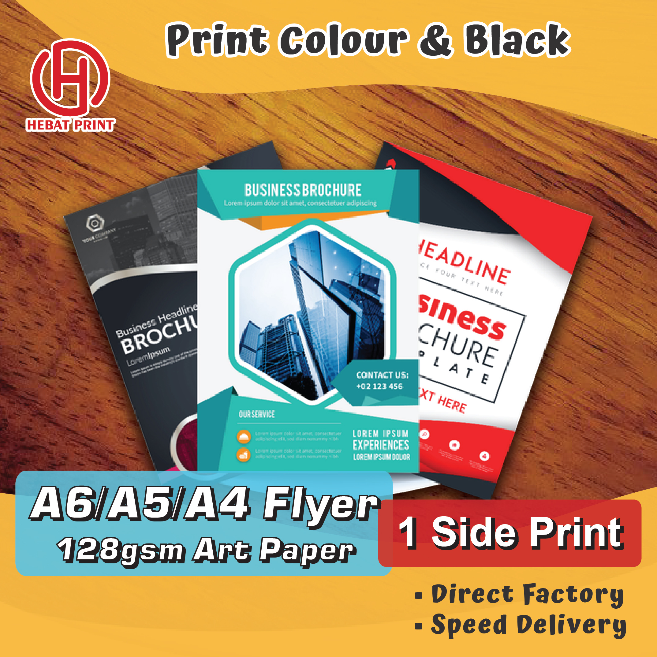 Customize Digital Print A4 Size Flyer / Brochure / Leaflet / Poster / 128gsm Art Paper