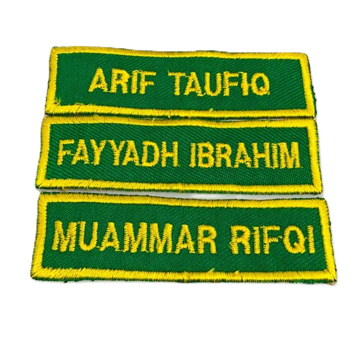 Custom (1 LINE)Name Tag Embroidery NamaTag Sulam Sekolah NameTag Embroidery