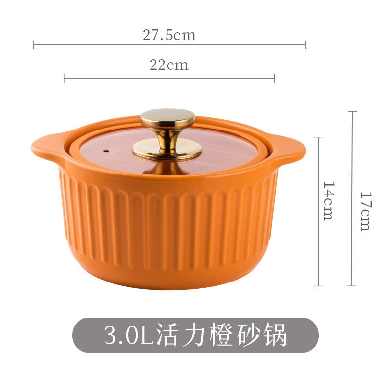 3000ml modern casserole pot ceramic high temperature soup Co pot 3L陶瓷美观家用高温砂锅 (READY STOCK)