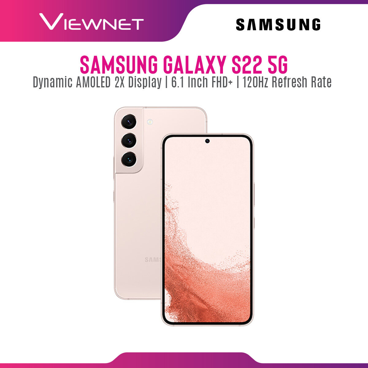 [PRE-ORDER] Samsung Galaxy S22 5G Smartphone with Dynamic AMOLED 2X Display, 120Hz Refresh Rate, IP68 Water Resistance, 3,700mAh Battery (ETA : 2022-03-03)