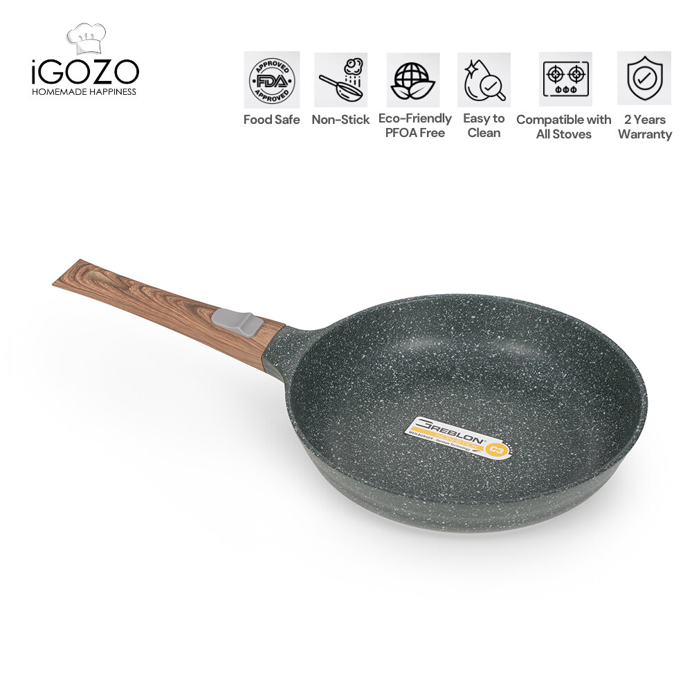 iGOZO Amazonas 24cm Non Stick Premium Granite Frypan (Detachable Handle)