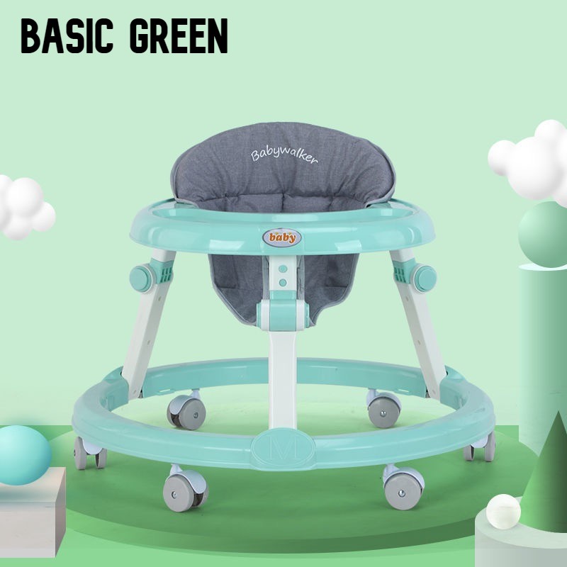 ~Dari KL~ Baby Walker with Music Anti-O-Leg Foldable Portable Folding Adjustable Height Push Walkers Toddler