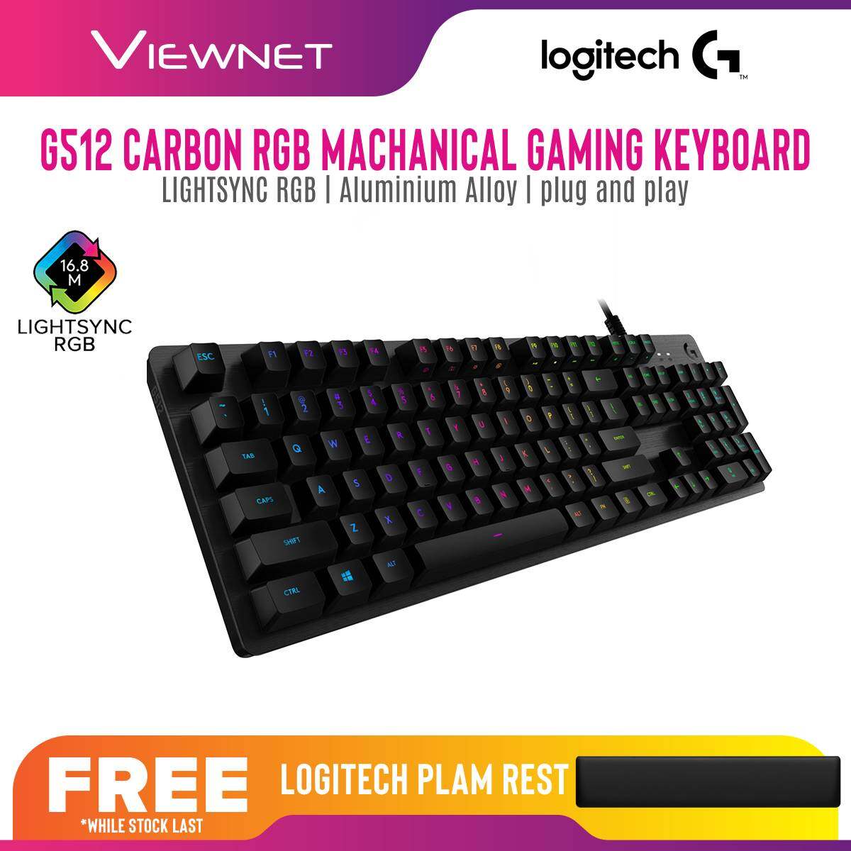 Logitech G512 Carbon RGB Mechanical Gaming Keyboard, Linear/Carbon Tactile/Carbon Clicky Keyboard (920-008762/920-008763/920-008949)
