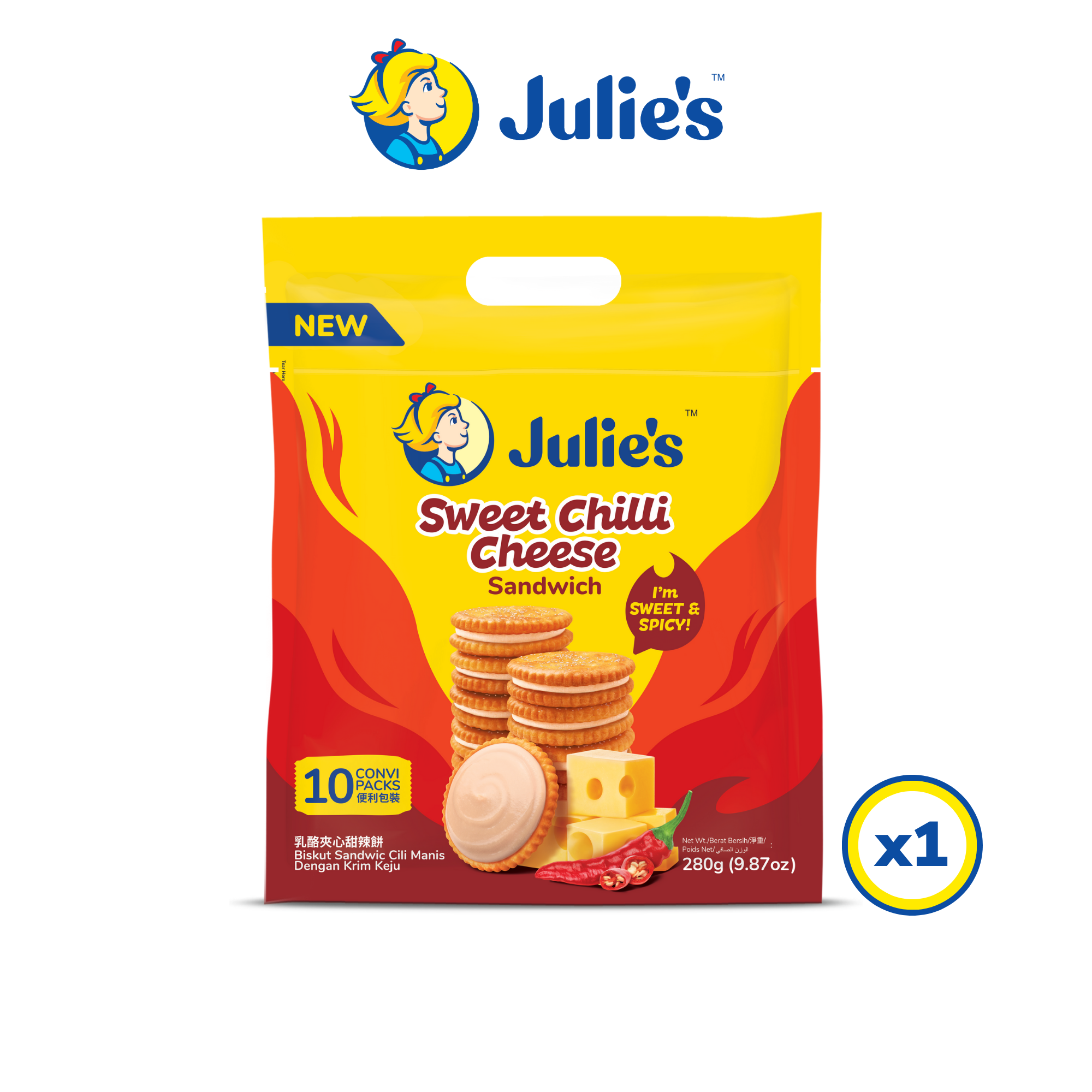 Julie\'s Sweet Chilli Cheese Sandwich 280g x 1 pack