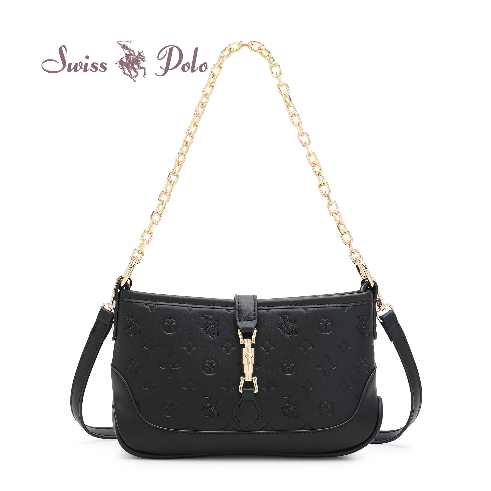 SWISS POLO Ladies Chain Sling Bag HGX 7822-1 BLACK