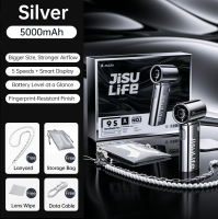 【 Upgrade】JisuLife Handheld Fan 9S Portable Mini Fan 22h Battery Life Strong Airflow Cooling Fans with LED Display for Travel Office Student