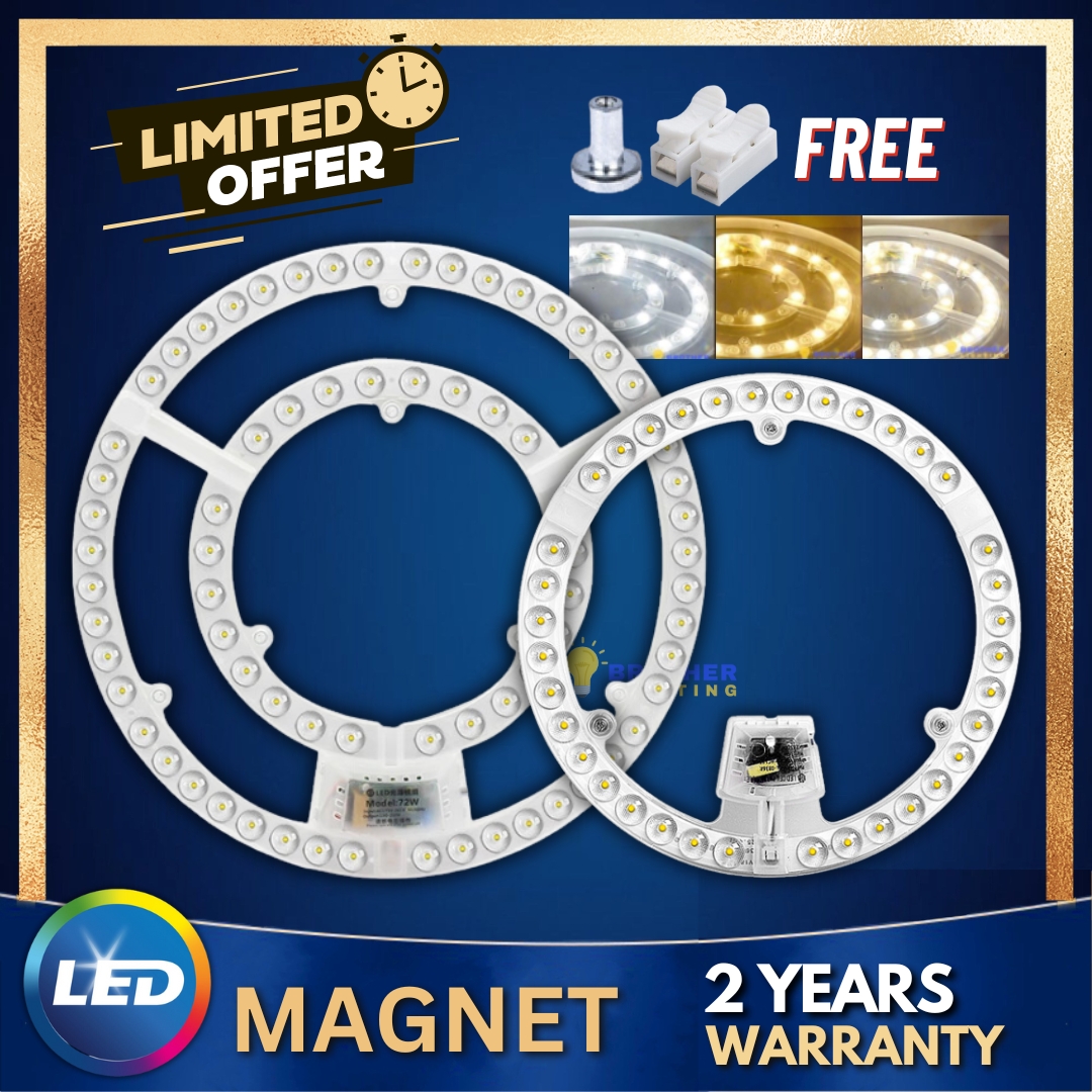 120W 80W 72W 48W 36W 24W 18W LED Magnet Module Circular / Round Replacement LED Chip Round Downlight Ceiling Light Lampu Magnetik Silling Pengantian T5 T8 Replacement Brother Lighting