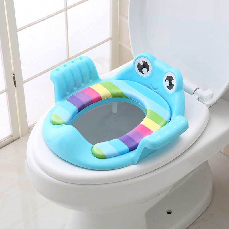 【Free Shipping】Children Toilet Seat Upgrade Portable Potty Seat with Splash Guard for Toddler Removable Travel Non-Slip Pads Toilet Potty Training Seat Covers for Baby Toddlers and Kids