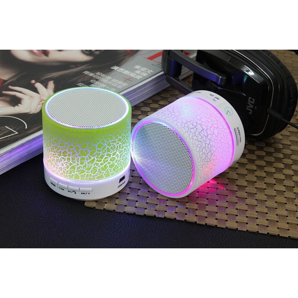 Colorful LED Light Mini Portable Bluetooth Speaker Support USB / AUX / TF Card / FM