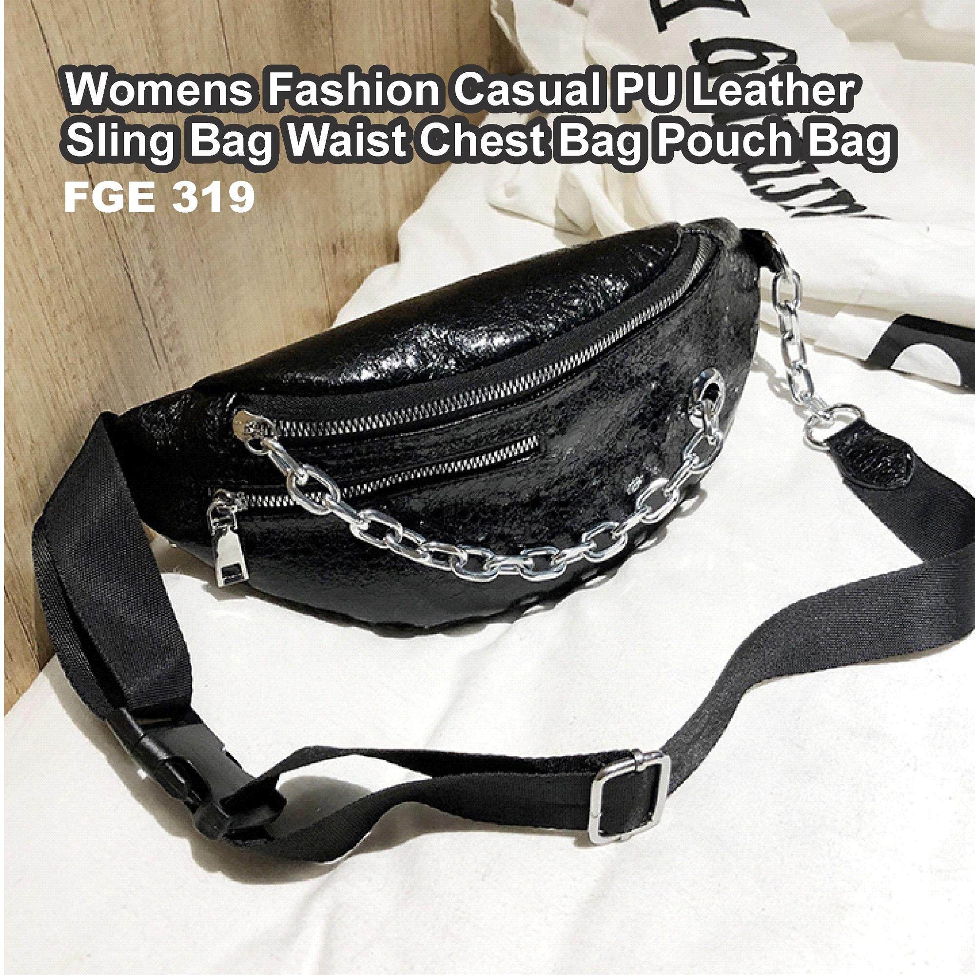 AFGY FGE 319 WOMENS FASHION CASUAL PU LEATHER SLING BAG WAIST BAG POUCH BAG