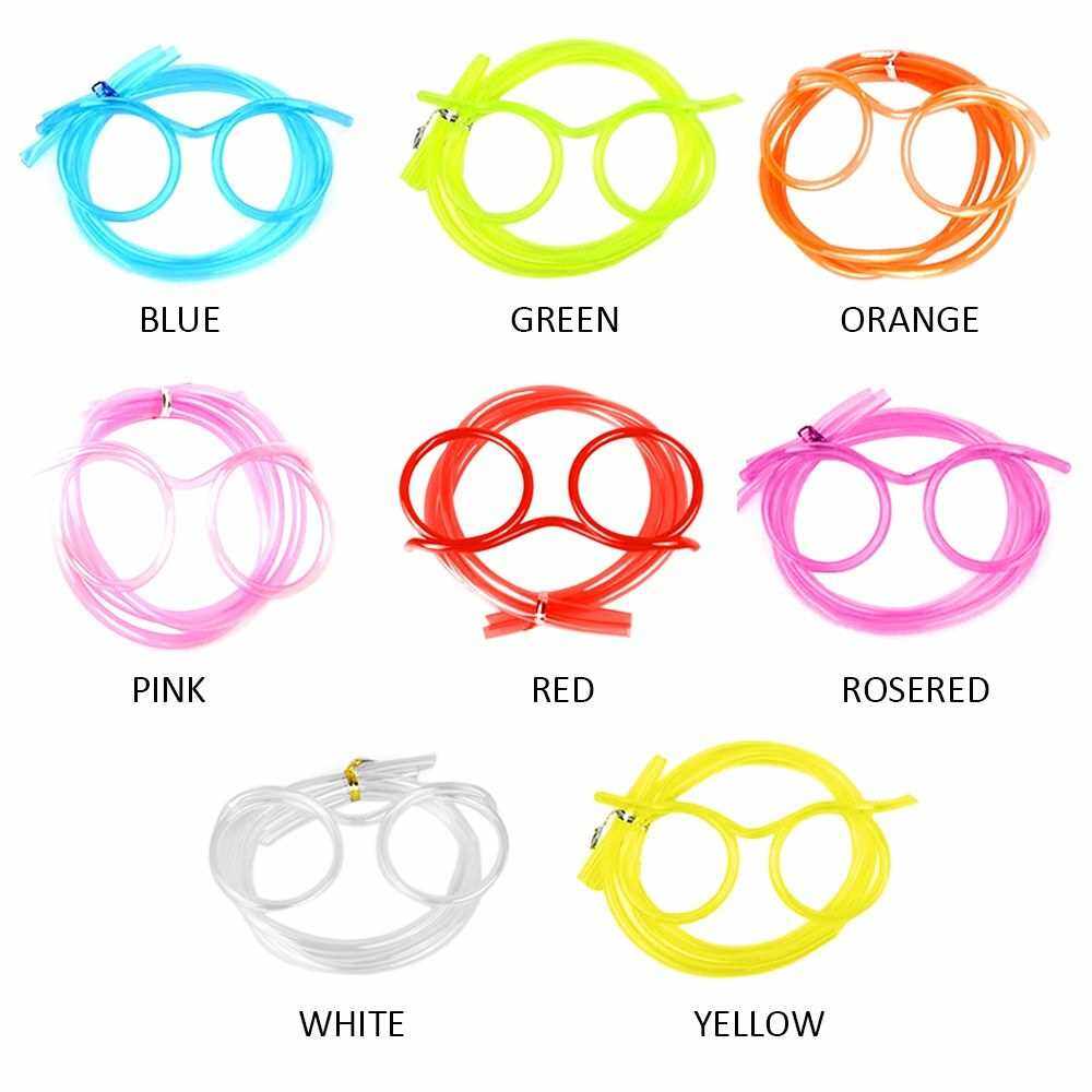 People's Choice Fun Eyeglasses Eyewear Straw Crazy Design DIY Silly Transparent Funny Stylish Cartoon Gift for Kids Children Home Party Fesitival Holiday (Orange)