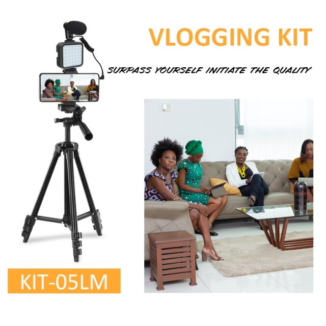 VLOGGING KIT-05LM 50” TRIPOD KIT-05LM Smartphone Microphone Vlog Kit Youtube Podcasting Microphone Kit