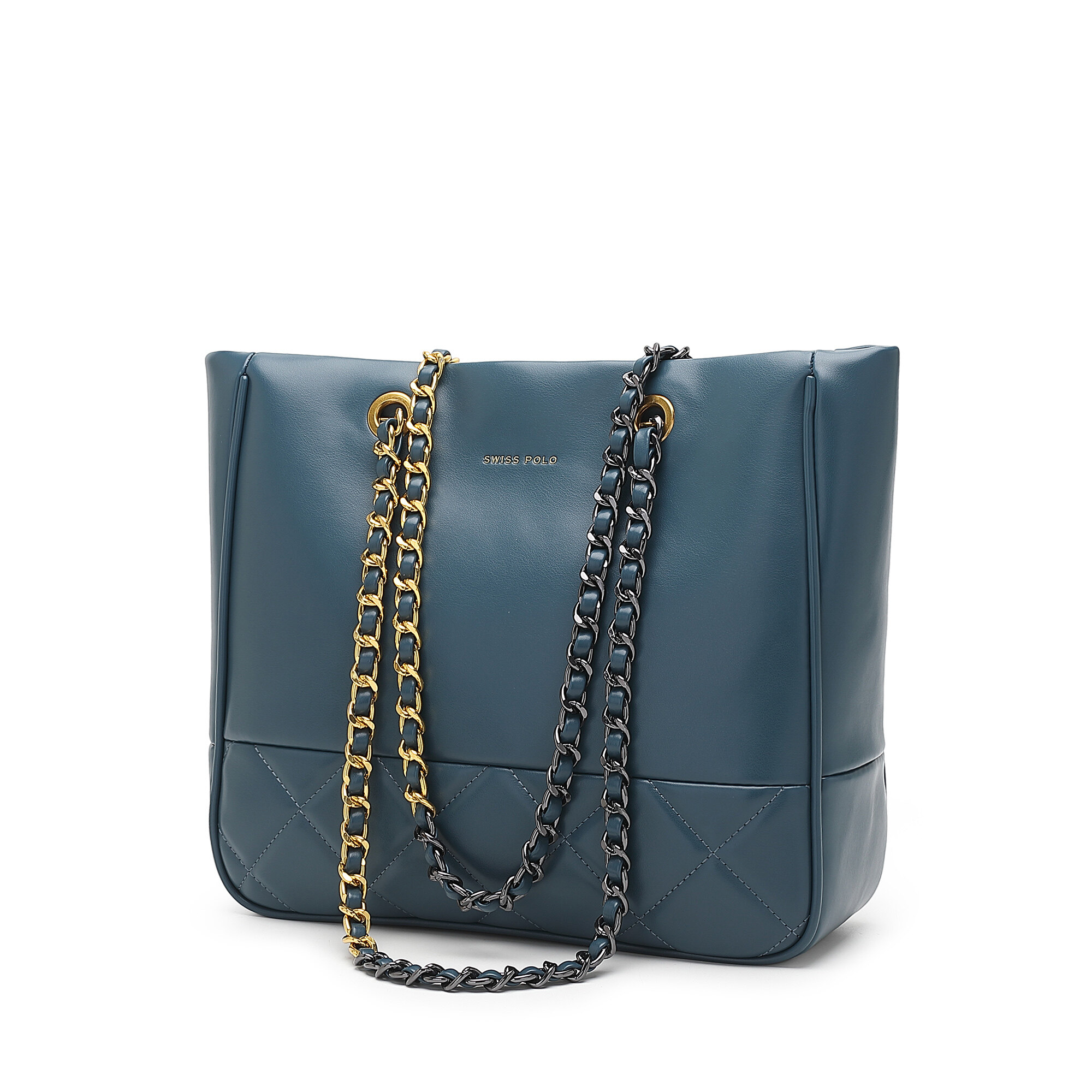 SWISS POLO Ladies Chain Tote Bag HJT 3076-6 BLUE