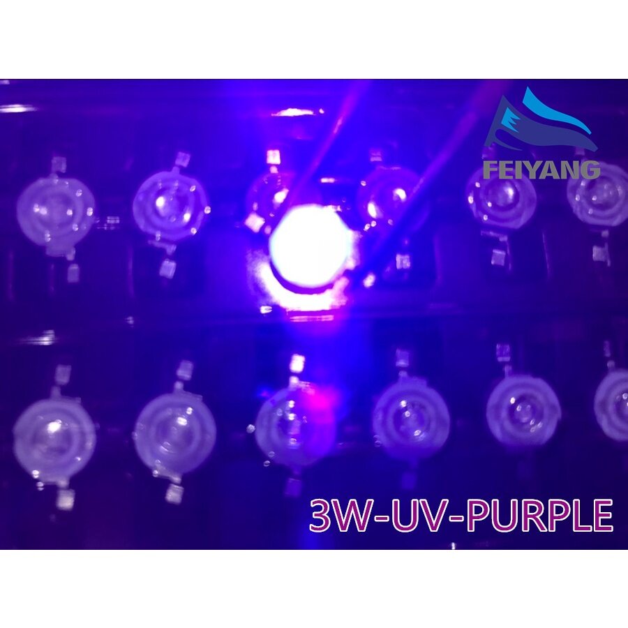 10pcs 45mil 3W UV LED Lamp Beads Purple High Power LED Light