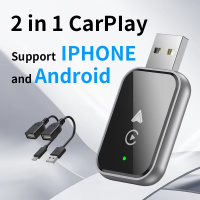 Wireless CarPlay android auto adapter for factory wired car wireless CarPlay & Android auto 2 in 1 Wireless Apple CarPlay Dongle Receiver Adapter Android Auto Dongle Receiver Adapter For Car Apple Player with USB Plug and Play CarPlay Adapter