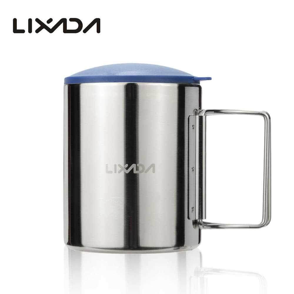 Lixada 220ml Outdoor Mug Portable Camping Picnic Water Cup Stainless Steel Vacuum Double Wall