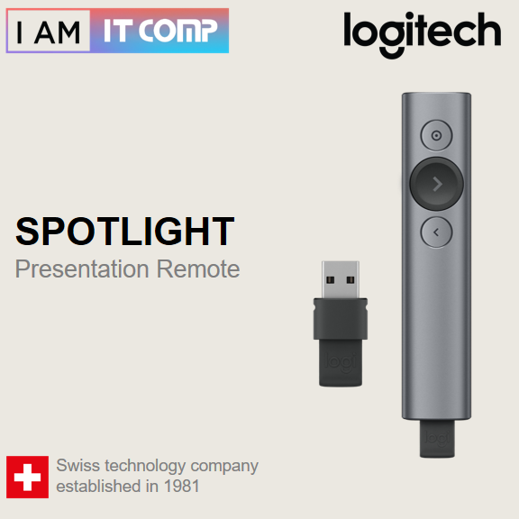 Logitech Spotlight Wireless Presentation Remote - Slate