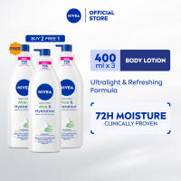[BUY 2 FREE 1] NIVEA Body Lotion - Aloe & Hydration (400ml x 3) | Natural | Aloe Vera | Fresh | Anti Odour (Losen Badan)