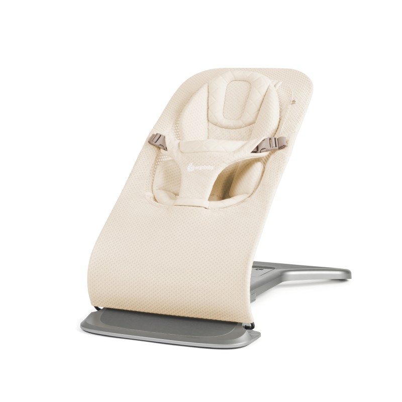 Ergobaby Evolve Bouncer Mesh Fold Flat Natural Rocking from Newborn through Toddlerhood Newborn Ready -Newborn to 29lbs (13kg).