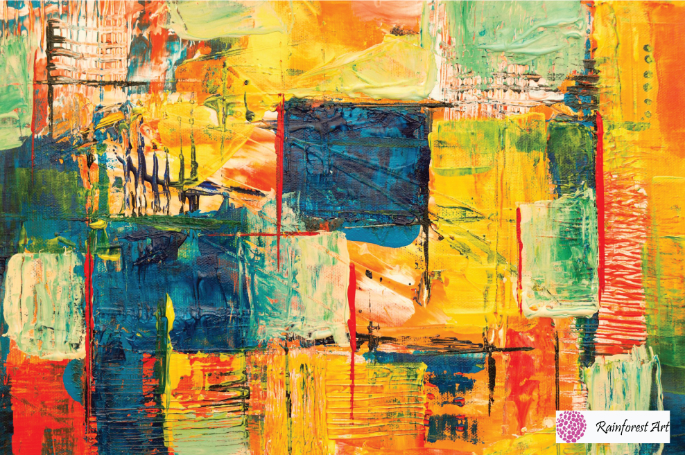 Rainforest Art Yellow Blue Green Large Abstract Art Painting Wall Art Painting Premium Photography Print Perfect Home Decoration Painting Only