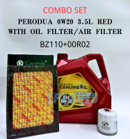 PERODUA FULLY 0W20 3.5L BEZZA AXIA MYVI ALZA ARUZ ATIVA 0W-20 ENGINE OIL SYNTHETIC 0W 20 NEW RED WITH OIL FILTER AND AIR FILTER