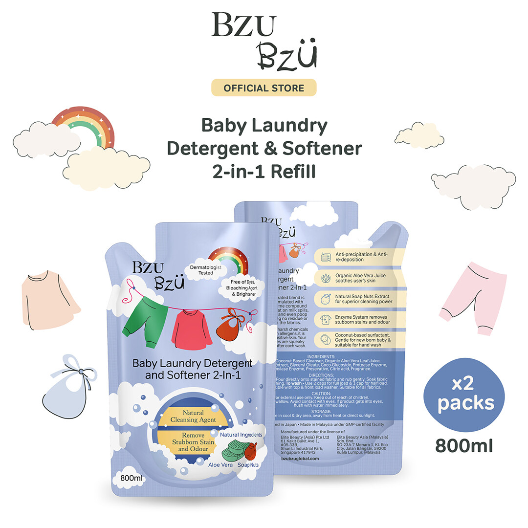 BZU BZU Baby Laundry Detergent and Softener Combo (1L + 800ml x 2)