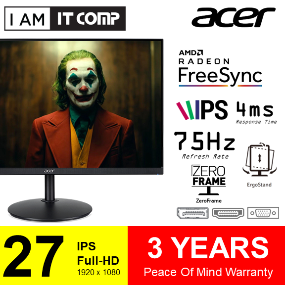 ACER 23.8 Inch CB242Y / Acer 27 Inch CB272 FHD 75Hz IPS Monitor (CB2) - UM.QB2SM.001 / UM.HB2SM.001