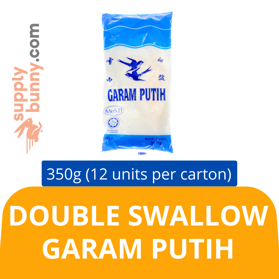 Double Swallow Garam Putih (350g X 12 packs) (sold per carton) 雪白幼盐 PJ Grocer Garam Putih
