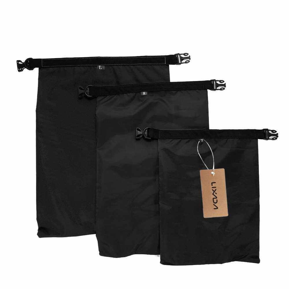 Lixada Pack of 3 Waterproof Bag 3L+5L+8L Outdoor Ultralight Dry Sacks for Camping Hiking Traveling (Black)