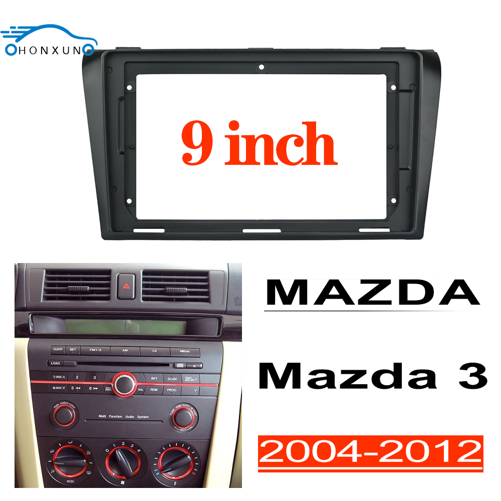 Honxun 9inch car android head unit player casing 2din radio frame stereo panel brackets dashboard cover for Mazda 3 2004-2012