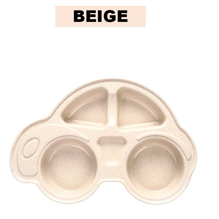 Manzoku Bamboo Fiber Kids Children Feeding Cartoon Car Divided Dinning Shape Plate