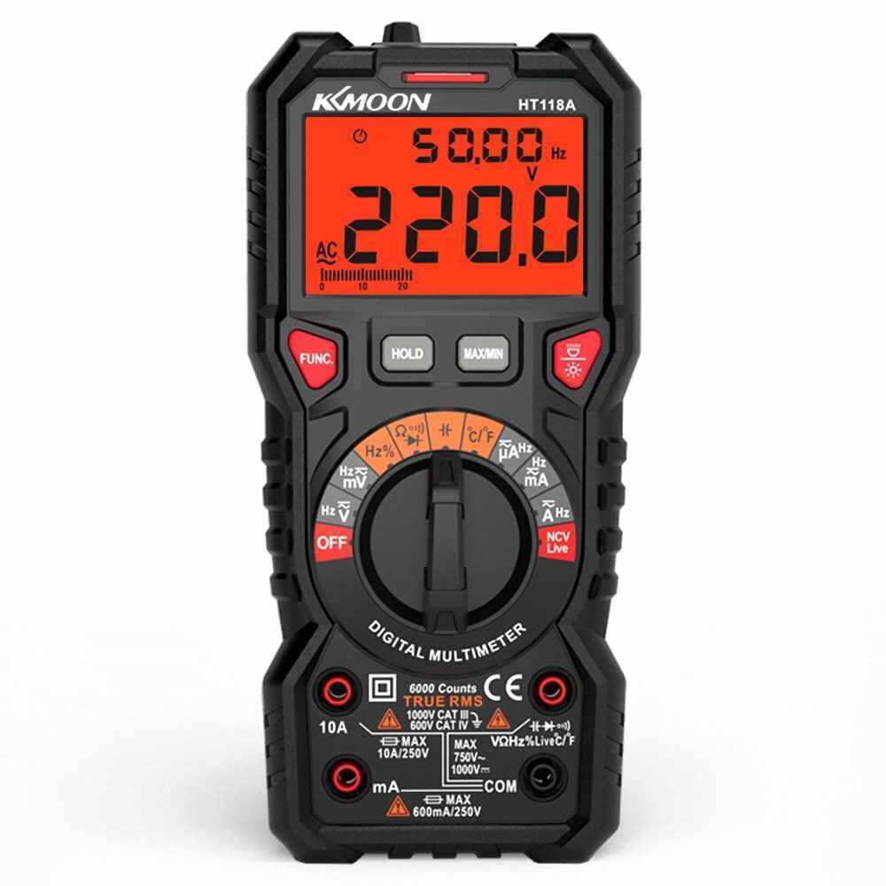 KKmoon HT118A Digital Multimeter Auto Range Multi-meter 6000 Counts True RMS Measuring AC/DC Voltage