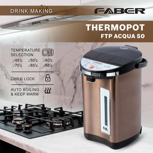 Faber 5L Deluxe Thermopot FTP ACQUA 50 Auto Boil 6 Temperature