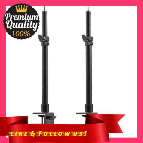 People\'s Choice Metal Desk Mount Stand Tabletop C-clamp Mount Light Stand 36cm-60cm/14.2in-23.6in Adjustable Height 1/4 Inch Top Screw for DSLR Camera Ring Light Video Light Projector, Pack of 2pcs (Black)
