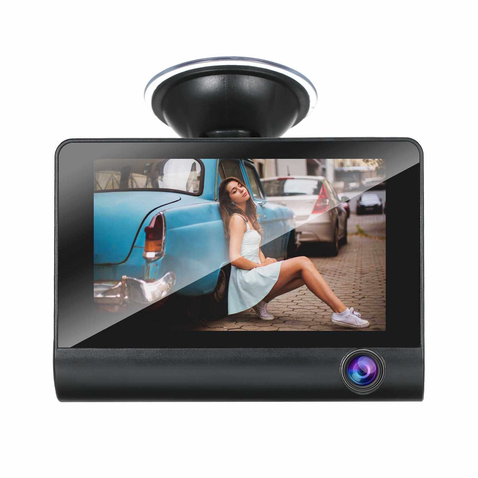 People's Choice 1080P Full HD Dash Cam with 4 Inch IPS Screen Front and Rear Dual Dash Camera Driving Recorder Wide Angle Vision G-sensor Loop Recording Motion Detection Parking Monitor Playback Viewing Off-screen & Reversing Video Dashboard Camera 8