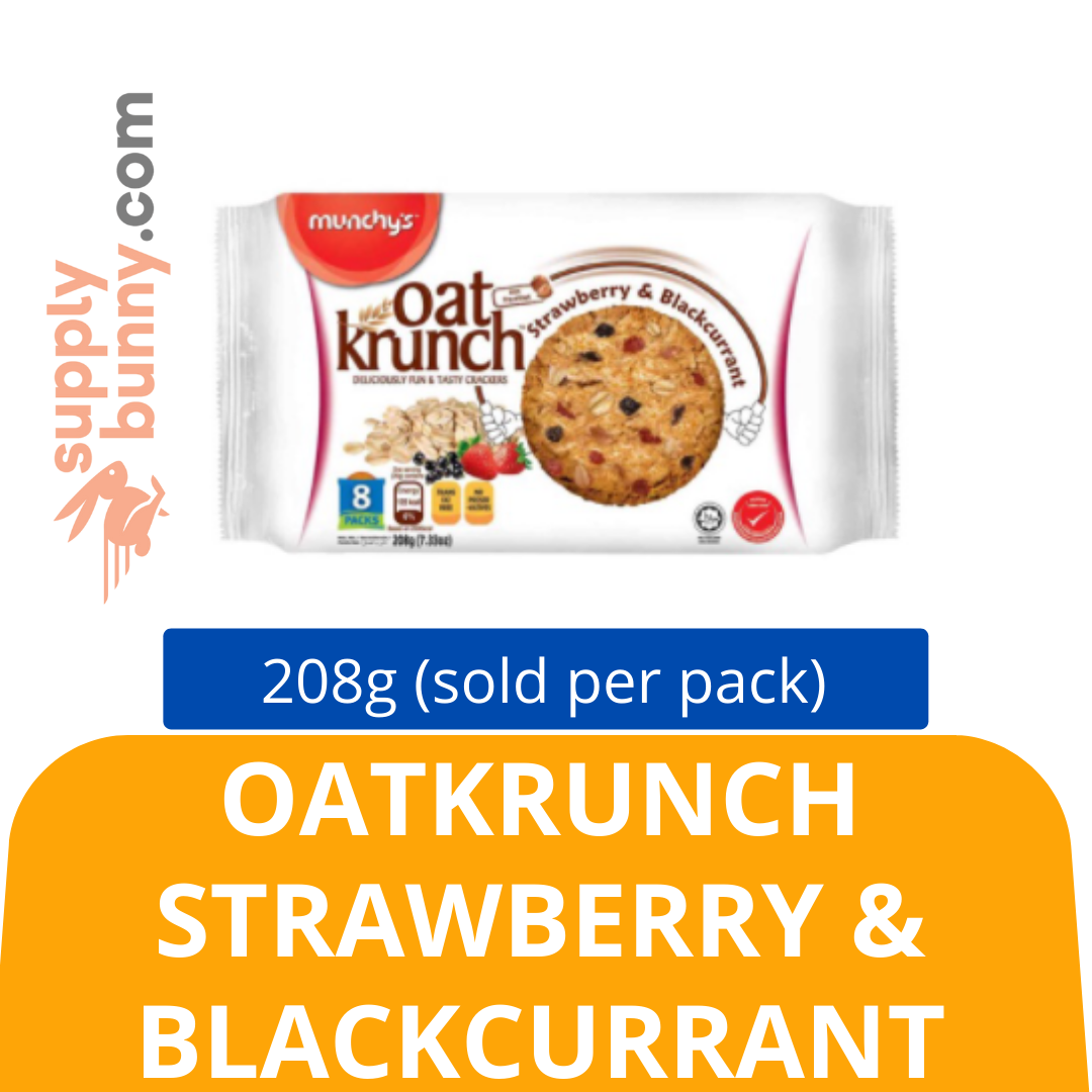OatKrunch Strawberry & Blackcurrant 208g (sold per pack) 燕麦草莓黑加仑饼干 PJ Grocer OatKrunch Strawberi & Anggur Hitam