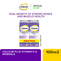 [Value Pack] Caltrate 600 Plus Calcium Dietary Supplement For Bone Health With Vitamin D & Minerals (2 x 100s)