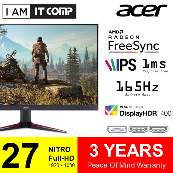 ACER NITRO 27 Inch VG271S FHD 165Hz IPS Gaming Monitor ( VG271 ) (VG1) - UM.HV1SM.S01