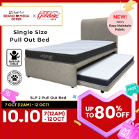 (FULL SET PULL OUT BED) Goodnite SLP2 Super Single + Single 3 Pull Out Bed Frame Brown