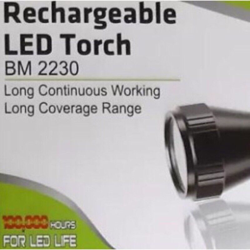 [ KL Ready Stock ] BM-2230 LED Torch Light Rechargeable Bright Moon