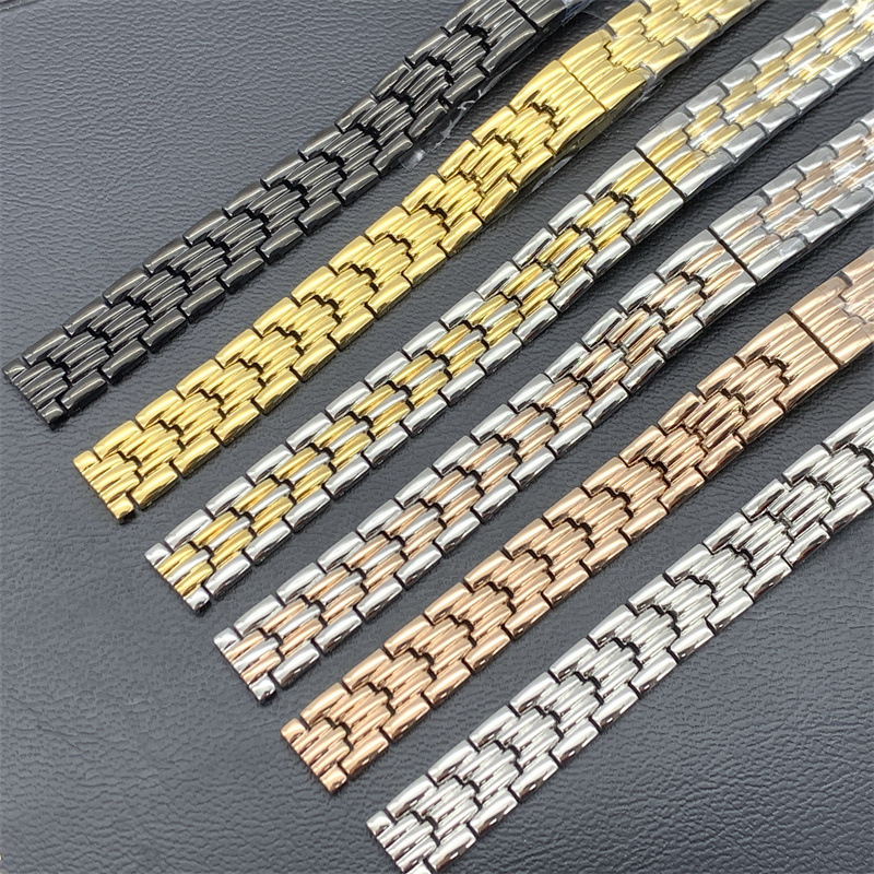 [EE utility] Watch Accessories Women's celet Band Stainless Steel Folding Buckle Steel Strap Small Green Watch Flat Steel Belt Jewelry Watch celet Women Watches