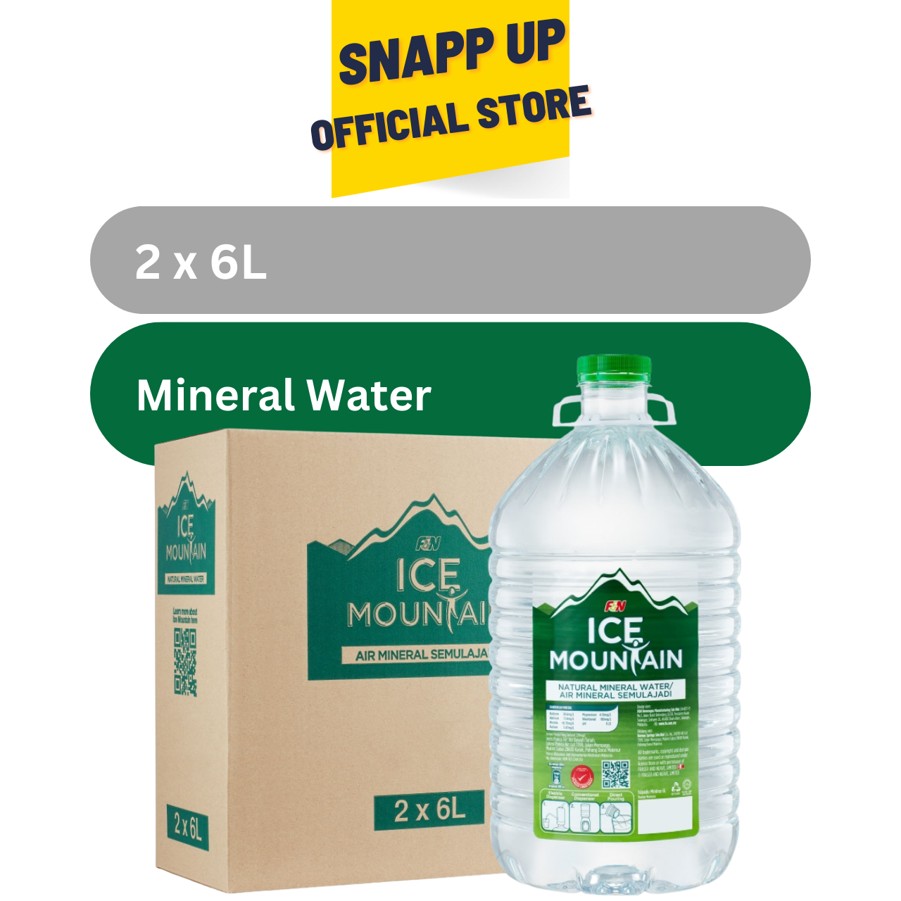 Ice Mountain Naturel Mineral Water [2 x 6L]