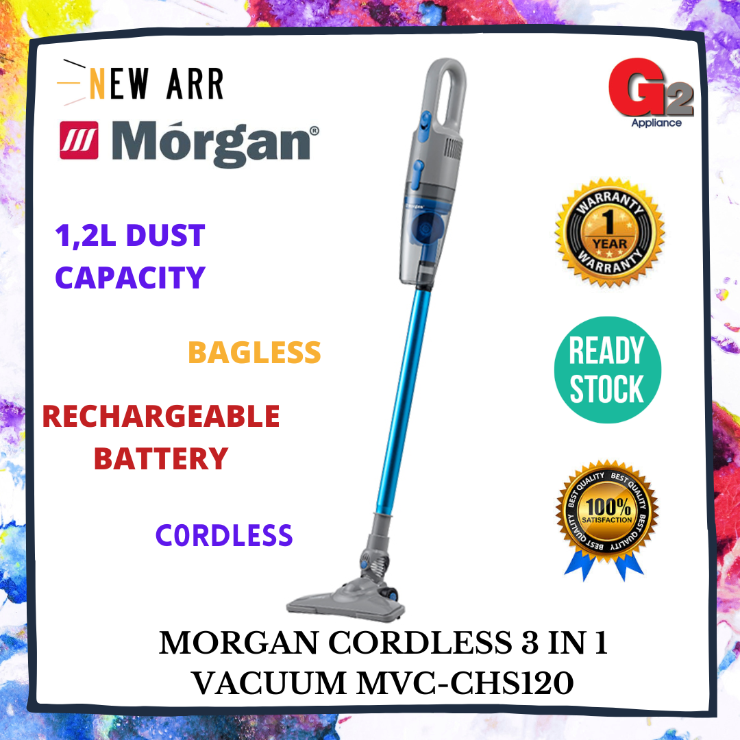 MORGAN (READY STOCK) CORDLESS 3 IN 1 STICK VACUUM CLEANER MVC-CHS120 - MORGAN MALAYSIA WARRANTY