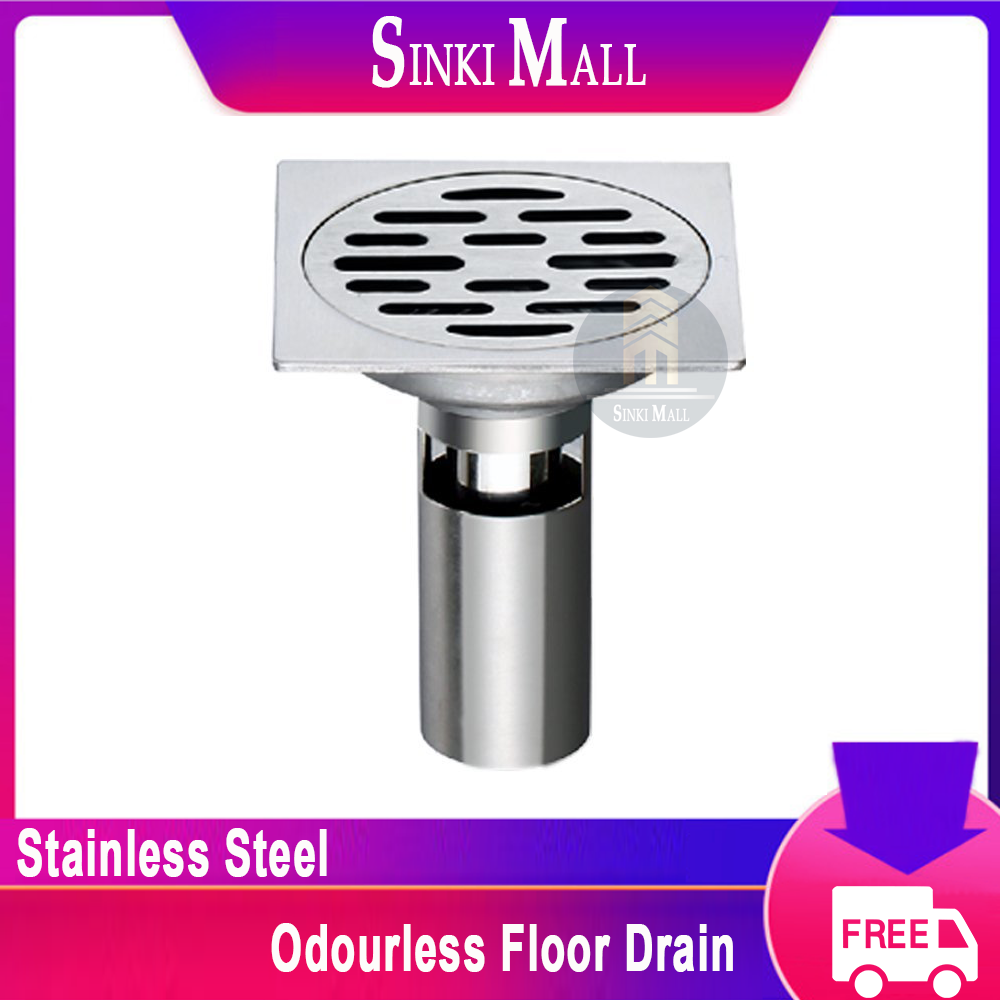 Sus304 Stainless Steel Floor Drain Square Deodorant Bathroom Floor