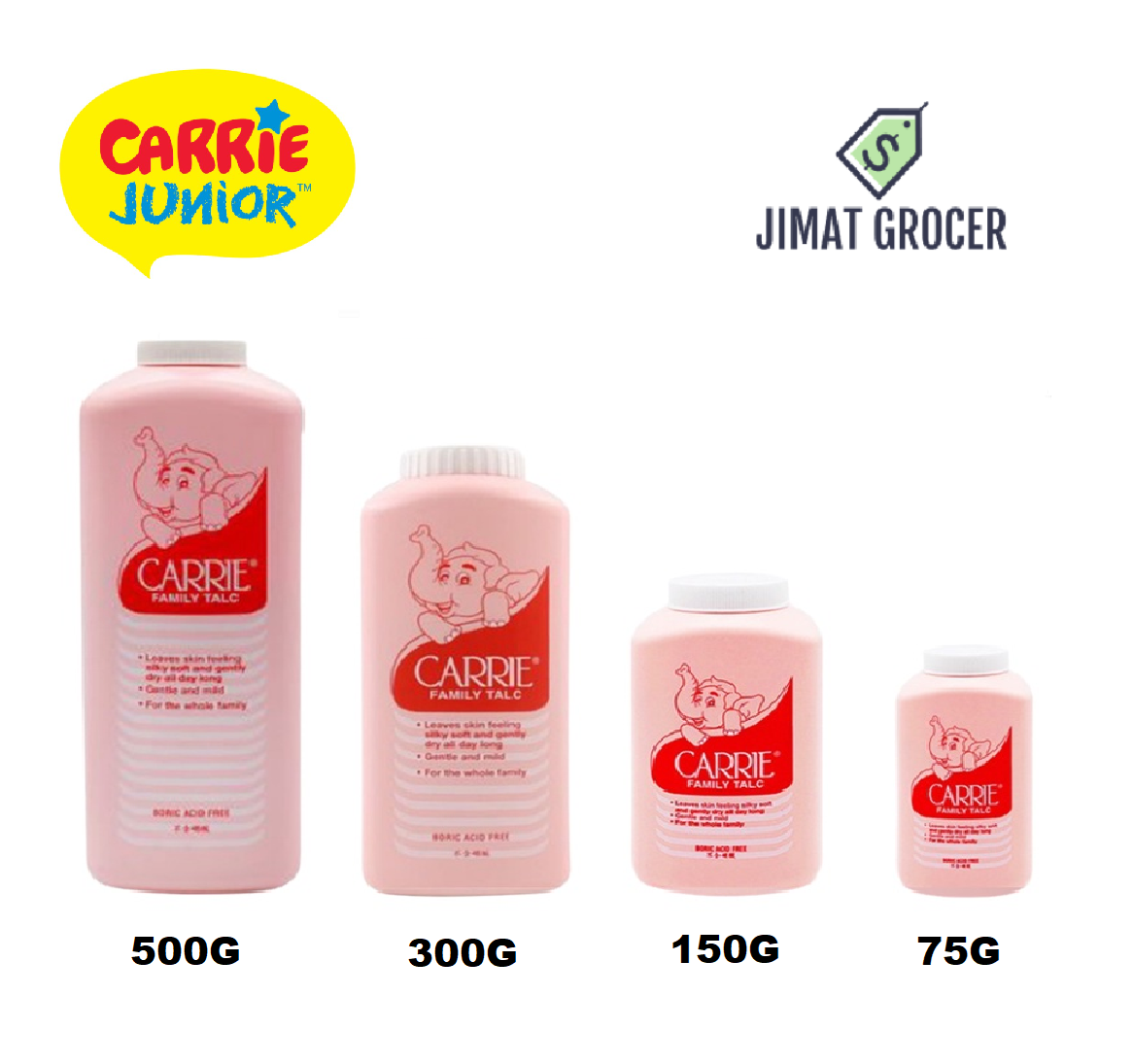 Carrie Family Talcum 75g / 150g / 300g / 500g